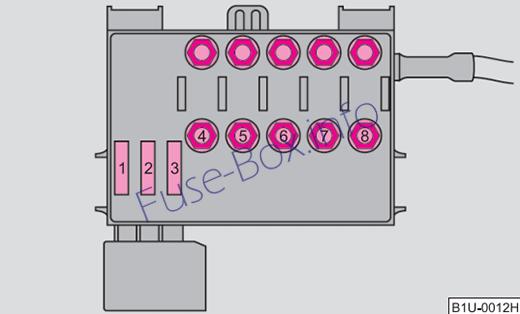 Under-hood fuse box diagram (ver.2): Skoda Octavia (2010)