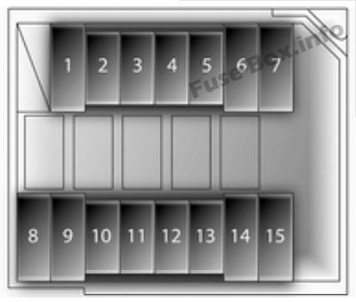 Under-hood fuse box diagram (diesel): Opel/Vauxhall Agila B (2009, 2010)