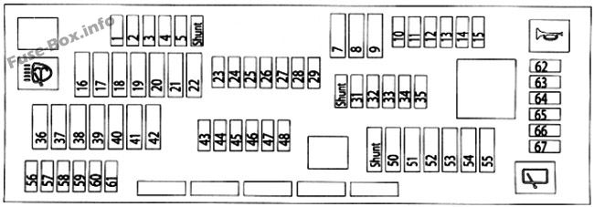 Instrument panel fuse box diagram: BMW X3 (2011, 2012, 2013, 2014, 2015, 2016, 2017)