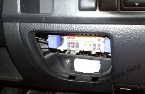 The location of the fuses in the passenger compartment: Nissan Note (2004-2013)