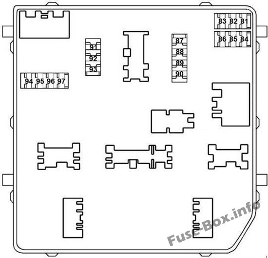 Under-hood fuse box diagram: Nissan X-Trail (2013-2018)