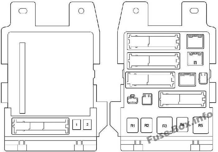 Instrument panel fuse/relay box diagram: Toyota Camry (2007, 2008, 2009, 2010, 2011, 2011)