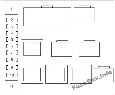 Under-hood fuse box #2 diagram: Toyota Land Cruiser (2014, 2015, 2016, 2017, 2018)