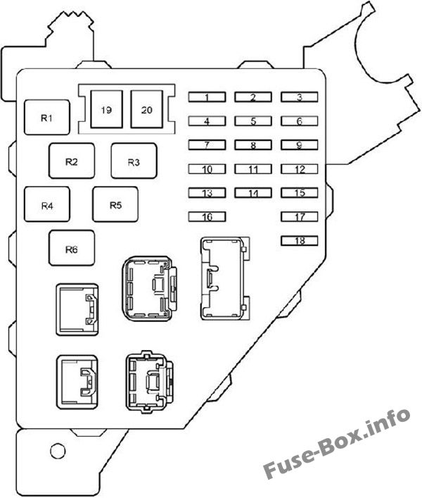 Instrument panel fuse box diagram: Toyota Prius (2000, 2001, 2002, 2003)