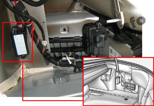 The location of the fuses in the trunk: Chevrolet Camaro (2010, 2011, 2012, 2013, 2014, 2015)