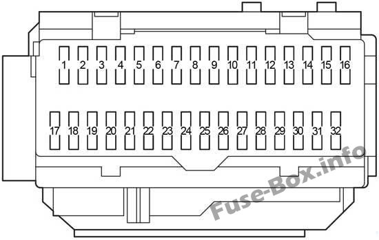Instrument panel fuse box diagram: Lexus ES 350 (2006, 2007, 2008, 2009, 2010, 2011, 2012)