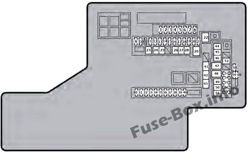 Under-hood fuse box diagram: Lexus GS 450h (2013, 2014, 2015, 2016, 2017)
