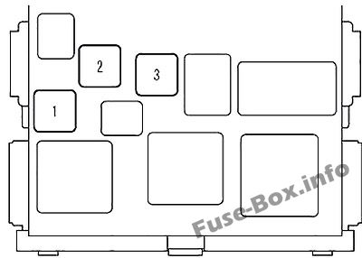 Interior fuse box diagram (Front side): Scion xB (2007-2015)