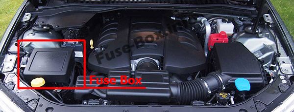 The location of the fuses in the engine compartment: Chevrolet SS