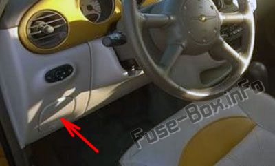 The location of the fuses in the passenger compartment: Chrysler PT Cruiser (2001, 2002, 2003, 2004, 2005)