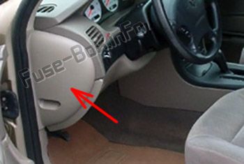 The location of the fuses in the passenger compartment: Dodge Intrepid (1998-2004)