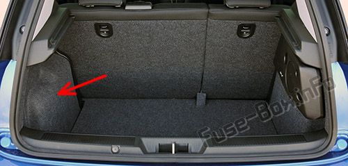 The location of the fuses in the trunk: Fiat Bravo (2013, 2014, 2015)