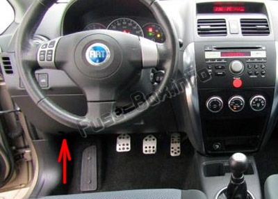 The location of the fuses in the passenger compartment: Fiat Sedici (2006-2014)