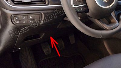 The location of the fuses in the passenger compartment (LHD): Fiat Tipo (2016, 2017, 2018, 2019-..)