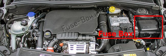 The location of the fuses in the engine compartment: Peugeot 2008 (2013, 2014, 2015, 2016)