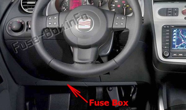 The location of the fuses in the passenger compartment:SEAT Toledo (2004-2009)