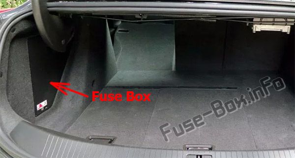 The location of the fuses in the trunk: Cadillac ELR