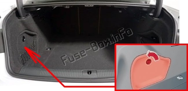 The location of the fuses in the trunk: Audi A4/S4 (B9/8W; 2017-2019...)