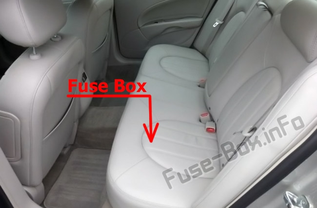 The location of the fuses in the passenger compartment: Buick Lucerne (2006-2011)