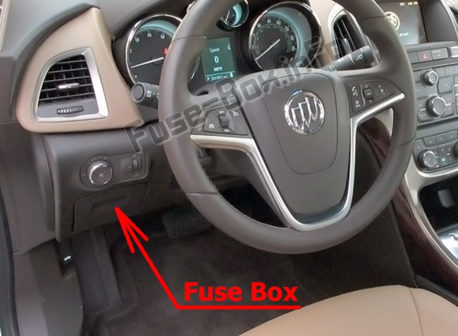 The location of the fuses in the passenger compartment: Buick Verano (2012-2017)