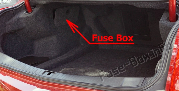 The location of the fuses in the trunk: Cadillac CTS (2014-2018)