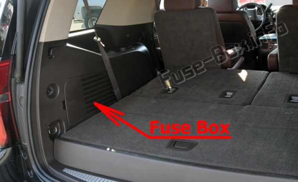 The location of the fuses in the trunk: Chevrolet Suburban / Tahoe (2015-2019..) 