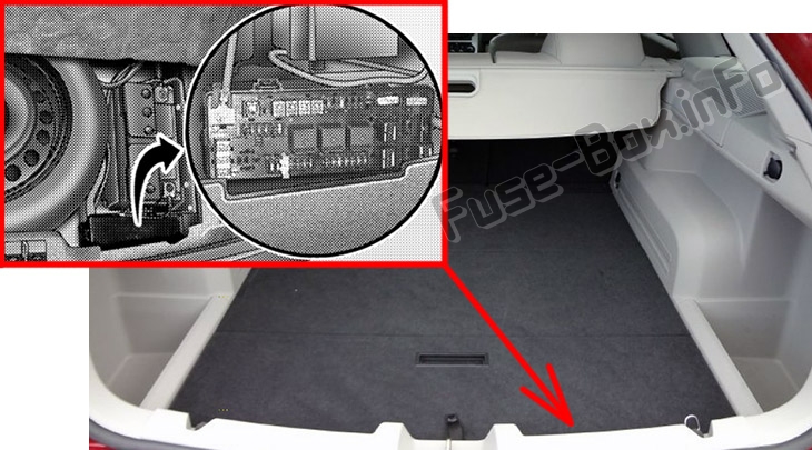The location of the fuses in the trunk: Dodge Magnum (2005-2008)