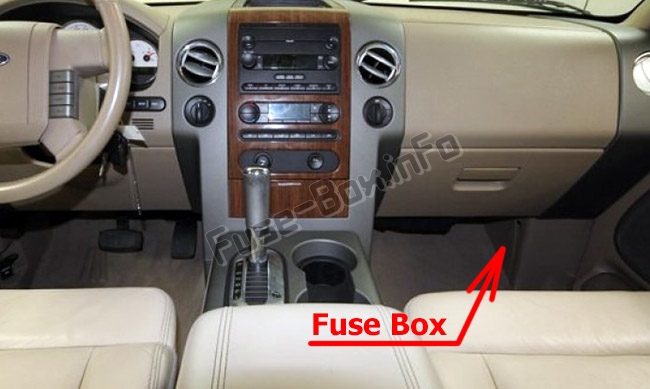 The location of the fuses in the passenger compartment: Ford F-150 (2004-2008)
