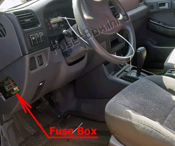 The location of the fuses in the passenger compartment: Isuzu Rodeo / Amigo (1998-2004)