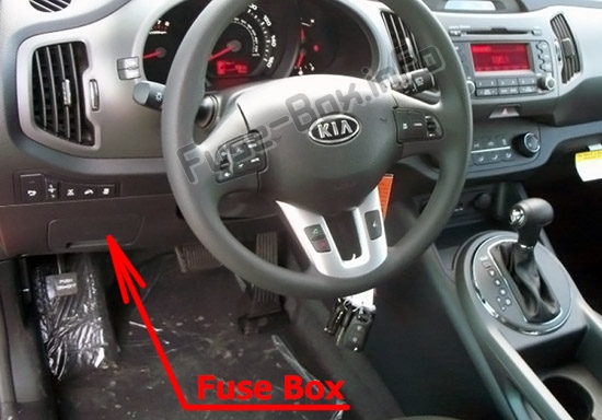 The location of the fuses in the passenger compartment: KIA Sportage (SL; 2011-2015)