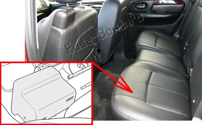 The location of the fuses in the passenger compartment: Saab 9-7x (2004-2009)