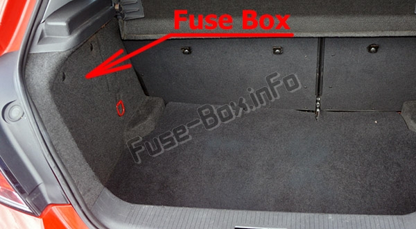 The location of the fuses in the trunkt: Saturn Astra (2008-2009)