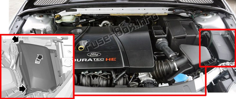 The location of the fuses in the engine compartment: Ford Mondeo (Mk4; 2010-2014)