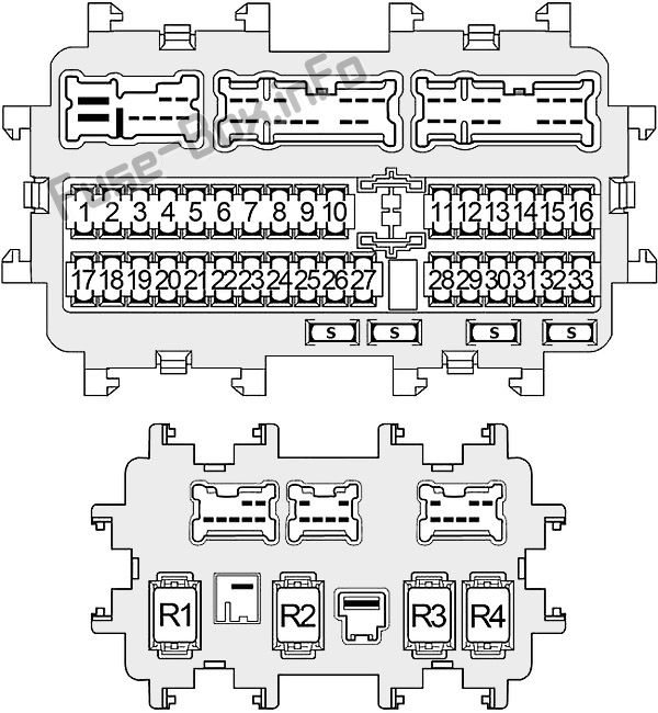Instrument panel fuse box diagram: Nissan Altima (2013, 2014, 2015, 2016, 2017, 2018)