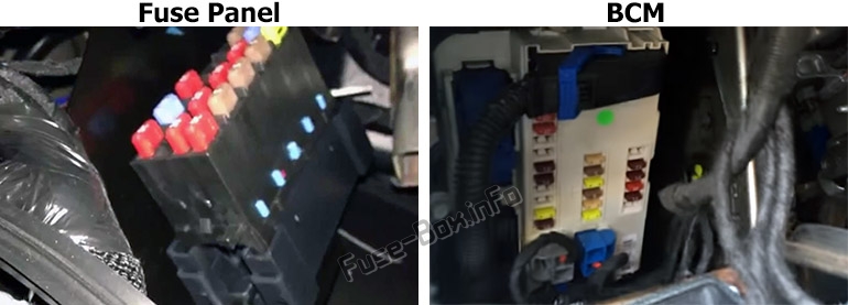 The location of the fuses in the passenger compartment: Dodge Dart (PF; 2013-2016)