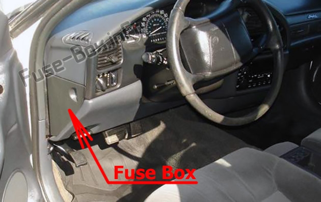 The location of the fuses in the passenger compartment: Buick Skylark (1996, 1997, 1998)
