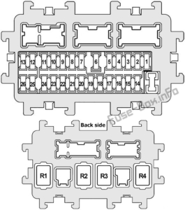 Fuse Box Diagram Infiniti FX35 / FX50 / QX70 (S51; 2008-2017)