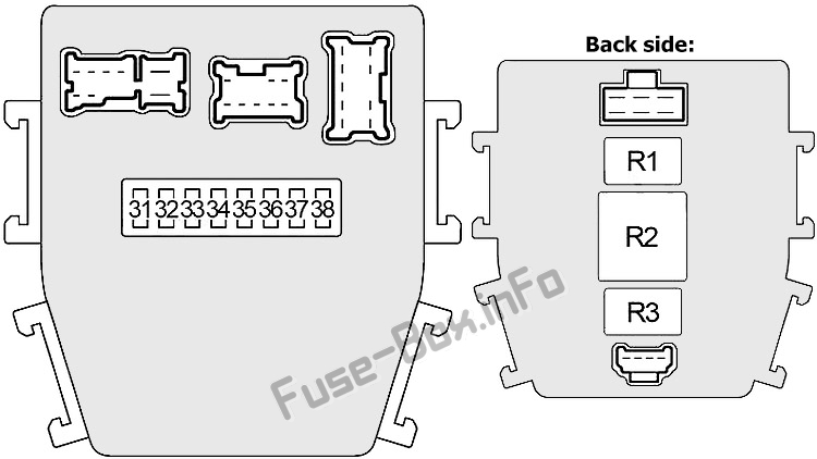 Interior fuse box #2 diagram: Infiniti Q45 (2001, 2002, 2003, 2004, 2005, 2006)
