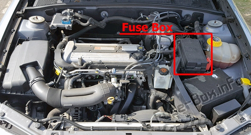 The location of the fuses in the engine compartment: Saturn L-series (2003-2005)