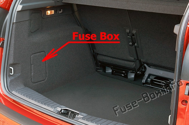 The location of the fuses in the trunk: Ford C-MAX (2011-2014)