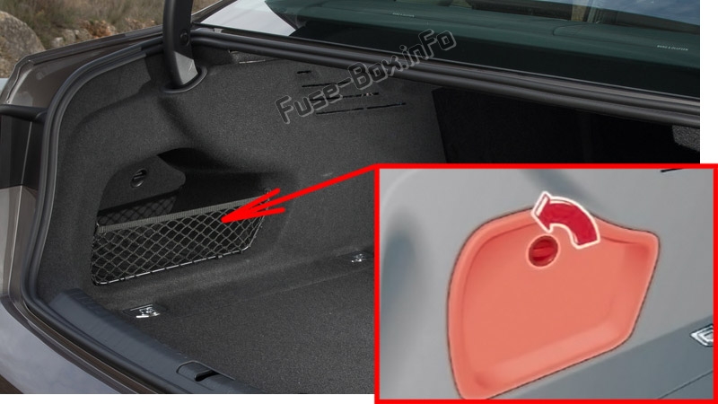 The location of the fuses in the trunk: Audi A5 / S5 (2017-2020...)