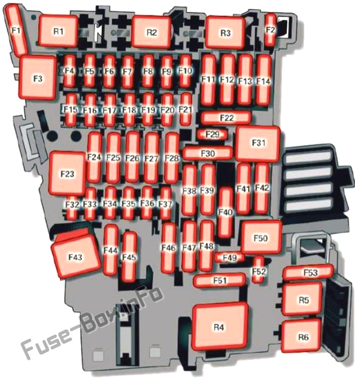 Instrument panel fuse box diagram: Audi TT (2015, 2016, 2017, 2018, 2019, 2020)