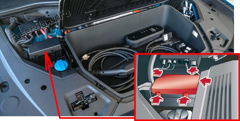 The location of the fuses in the front compartment: Audi e-tron (2019, 2020...)